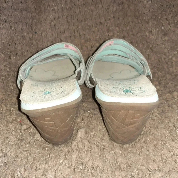 CUSHE Gray Leather "Weave" Platform Wedge Sandal - Picture 5 of 7